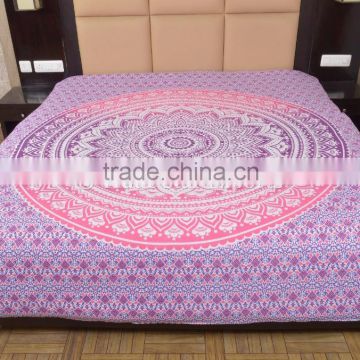 Ombre Mandala Duvet Cover Indian Cotton Blanket Ethnic Quilt Doona Throw