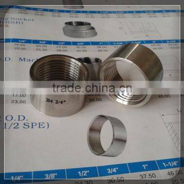 Type # 304/L Stainless Steel Half Socket BSP Parallel Female Thread Size 3/4"