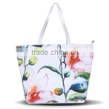 New Arrival Female Canvas Tote European Style Floral Printing Women Handbag Canvas Beach Bags For Girls Bolsa Feminina