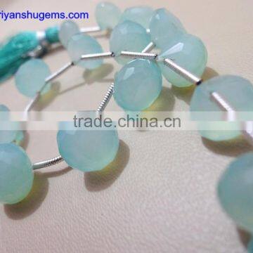 Aqua Calsi Faceted 7-9 mm onion 8 inches strand length natural loose gemstones