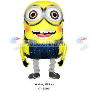 New Arrival Walking Minions Helium Foil Balloon Walking Pet Balloon Walking Balloon Animals