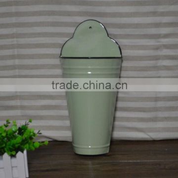 Unique 9040 shape enamel metal flower vase,metal vase