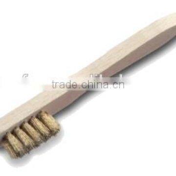 3 Row High quality brass spark plug wire brush with hardwood handle