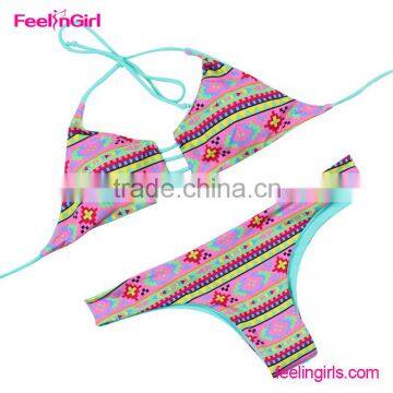 Pink and blue beautiful women sexy bathing suit