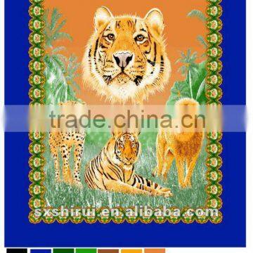 100% Polyester Animal Flat Print Doule Fleece Blanket in Bulk