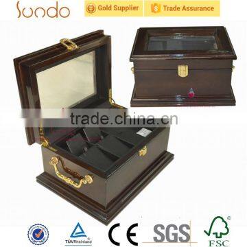 black jewelry display box with transparent lid