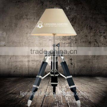 Retro hardware wooden tripod table light