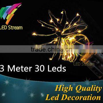 3M 30 leds Yellow christmas led string lights