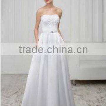 New 2016 Collection Wedding Dress Aliya Based on Bridal Satin and Crochet Lace