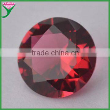 artificial rose red round diamond cut loose glass gemstone