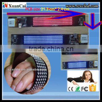 Red flexible Color programmable moving message belt/watchband/bottle ring