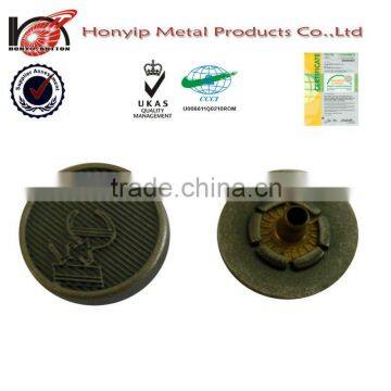 Manufacturer supply Fancy alloy metal button/bulk button/shirt button