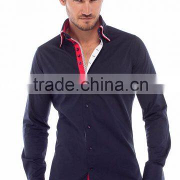 Beautiful Triple Collar Dark Blue Shirts for Men