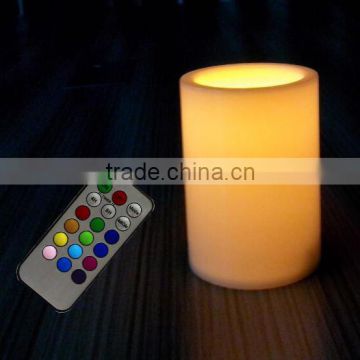 Festival yellow flickering remote controlled led candle