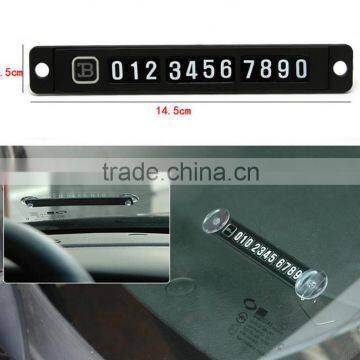 Temporary PC Car Parking Card Telephone Number Card Notification Night Light Sucker Plate Car Styling Phone Number Card