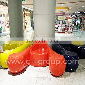 New Shopping Mall fibreglass seat/Creative custom made shopping Centre product Furniture