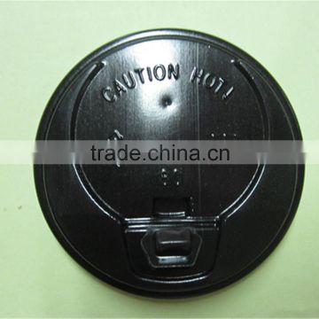 black biodegradable plastic lid for hot drink cup with pourout cup lid