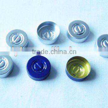 Flip off top aluminum cap pharmaceutical bottle packing