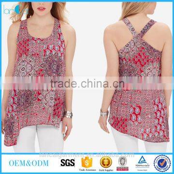 2016 boho floral print women sexy tank top