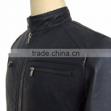 Classic Men PU Biker Jacket Custom Made