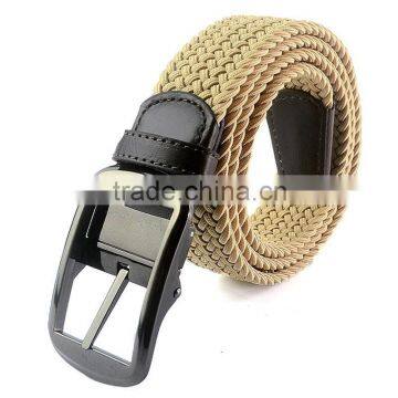 First Layer Leather High Quality Braided Elastic Golf Men's Belt photo-2
