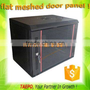 4U Glass door with flat meshed door panel Wall mounted network data cabinet