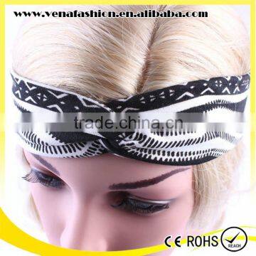 Bohemian Black White Printing Yoga Sports Head Band