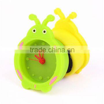 factory wholesale mini silicone seven siphon worm alarm clock time clock