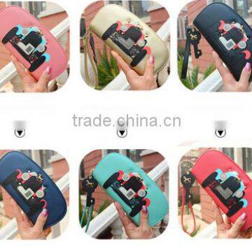 Golden Small Horse Zipper Pendant Italian Leather Wallet photo-2