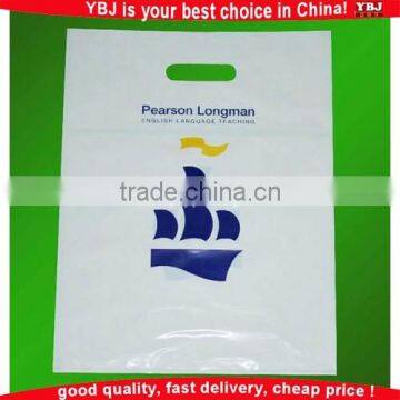 Recycle PE carrying bag Tote Promo Die Cut Punch PE Plastic Carry Out Bag