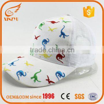 Summer lovely animal embroidery ball hats mesh baseball caps for kids