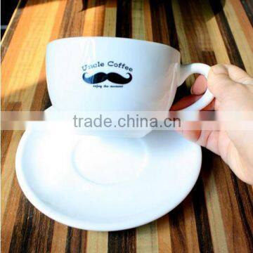 Bulk Wholesale White Custom Printed Ceramic Tea Cups and Saucers photo-4