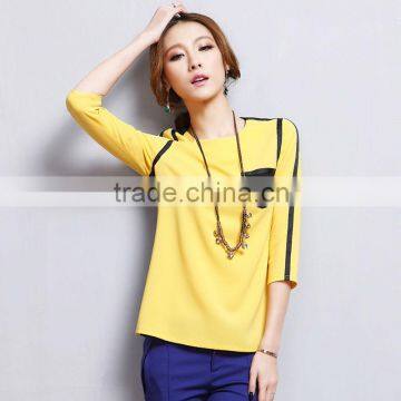 ladies fashion new design yellow chiffon dresses