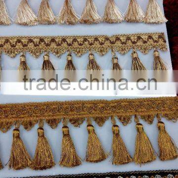 Hot Sell Brown Curtain Tassel Fringe,decorative Tassel Trimming