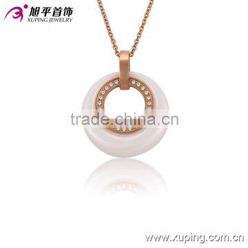 2016 fashion jewelry designs for women front empty roundness pendant necklace