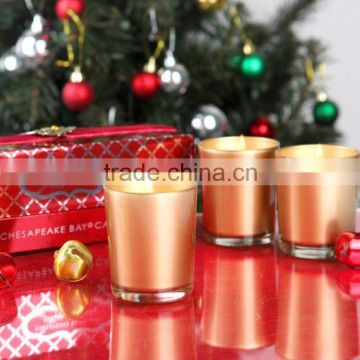 spray gold glass candle cup