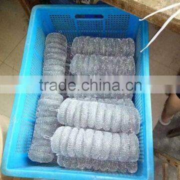 Kitchen pot and pan galvanized mesh scrubber in net bag