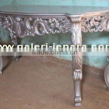 Jepara Wood Carving Console Table - Indoor Mahogany Furniture - Writing Desk Classic Furniture