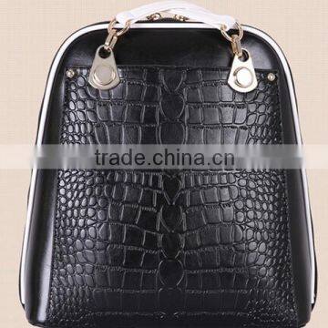 2014 china suppier pu backpack fashion lady designer crocodile wholesale backpack bags