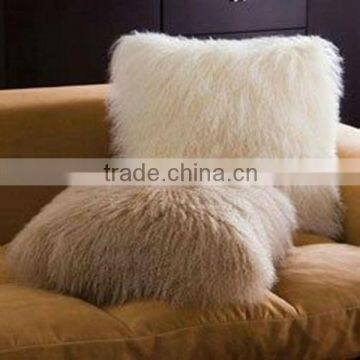 Hot Sell 45*45cm Mongolian Sheep Fur Pillow