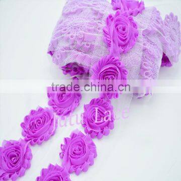 108 SOLID COLORS beautiful rosettes flower- 2.5''chiffon fabric flowers -wedding dresses decorative shabby flowers