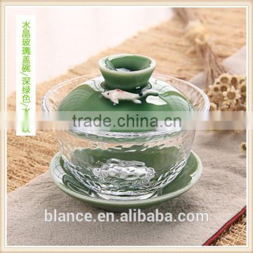 Glass tea cup in pond design