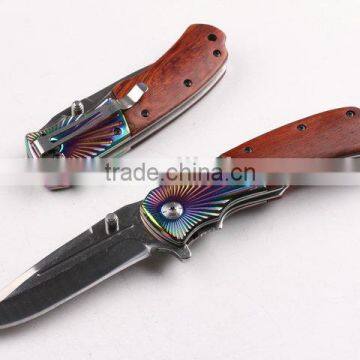 OEM wood handle Hunting camping tactical knife