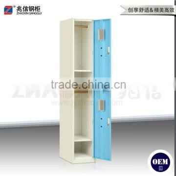 Blue Key Lock Wardrobe Vertical Double Door Wardrobe Locker Furniture photo-3