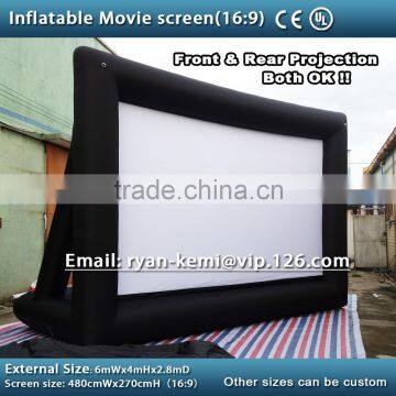 6x4m 16:9 inflatable movie screen inflatable rear projection movie screen inflatable film screen