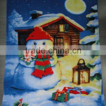 christmas style printed polar fleece blanket OEM