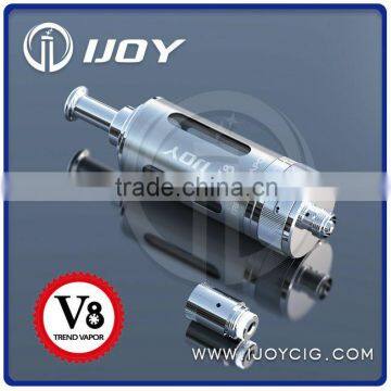 2014 New Bottom Dual Coil Rebuildable Clearomizer Ijoy V8 reusable clearomizer