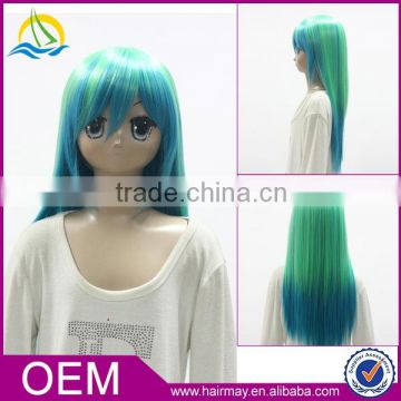 Green dark blue dark pink colorful naruto cosplay wig sex hatsune miku cosplay wig