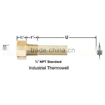 Bar stock lead free brass thermowell