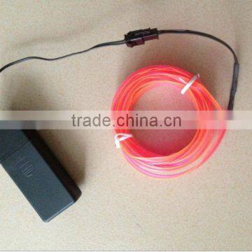 red welted el wire / el wire with welt / flat el wire 3m in single core + 3V 2-AA battery inverter